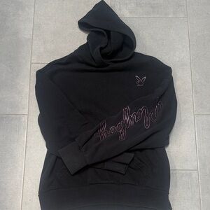 Playboy by Pacsun Black Hoodie with Bedazzled Logos